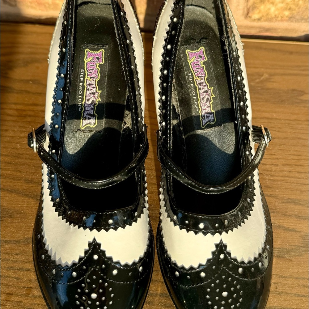 Black and White Mary Jane Shoes